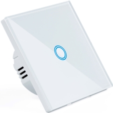 Włącznik światła szklany, dotykowy pojedynczy Biały