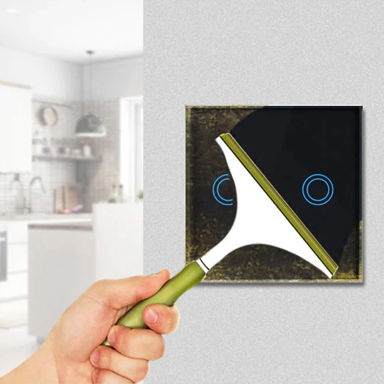 Włącznik światła szklany, dotykowy podwójny Czarny