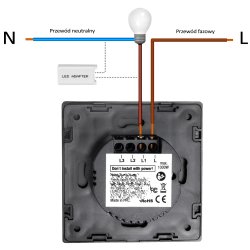 Włącznik światła podwójny czarny