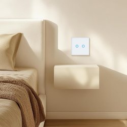 Włącznik światła podwójny biały