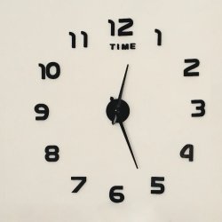 Zegar ścienny 3D naklejany z cyframi Czarny
