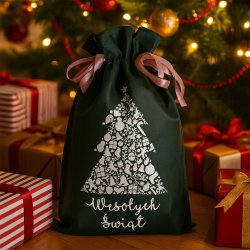 Worek na prezenty świąteczne Zielony Wesołych Świąt