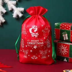 Worek na prezenty świąteczne Czerwony Merry Christmas