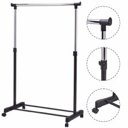 SDH169 Wieszak na ubrania pojedynczy z kółkami