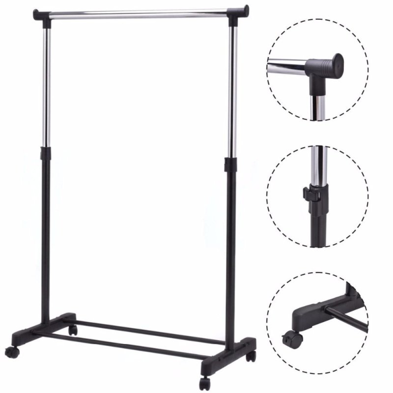 SDH169 Wieszak na ubrania pojedynczy z kółkami