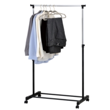 Wieszak na ubrania teleskopowy z kółkami + półka na buty