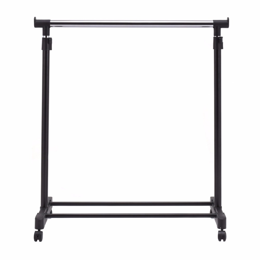 Wieszak na ubrania teleskopowy z kółkami + półka na buty