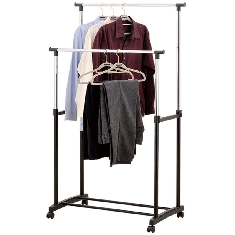 SDH170 Wieszak na ubrania podwójny z kółkami