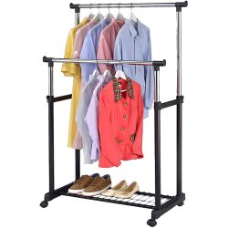 SDH170 Wieszak na ubrania podwójny z kółkami