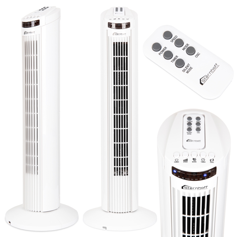 Wentylator kolumnowy podłogowy 70W Biały + Pilot