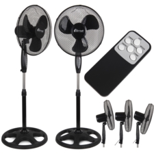 Wentylator podłogowy, wiatrak stojący 55W Czarny + Pilot