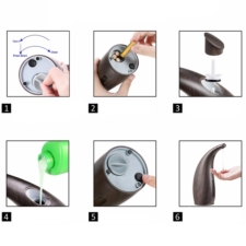 Dozownik automatyczny do mydła Ciemne Drewno 300ml