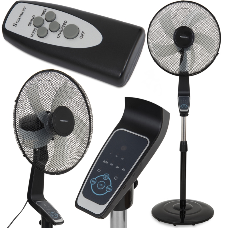 Wentylator z oscylacją 70W Czarny + Pilot