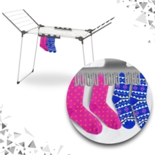 Suszarka na pranie składana + Zawieszki do skarpet Szara