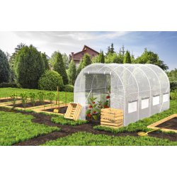 Tunel foliowy ogrodowy szklarnia z metalowym stelażem Biały 2x4,5x2m