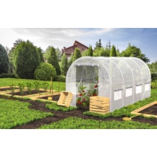 Tunel foliowy ogrodowy szklarnia z metalowym stelażem Biały 2x4,5x2m