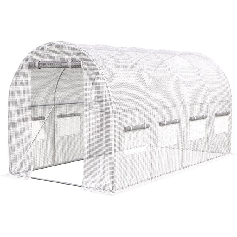 Tunel foliowy ogrodowy szklarnia z metalowym stelażem Biały 2x4,5x2m