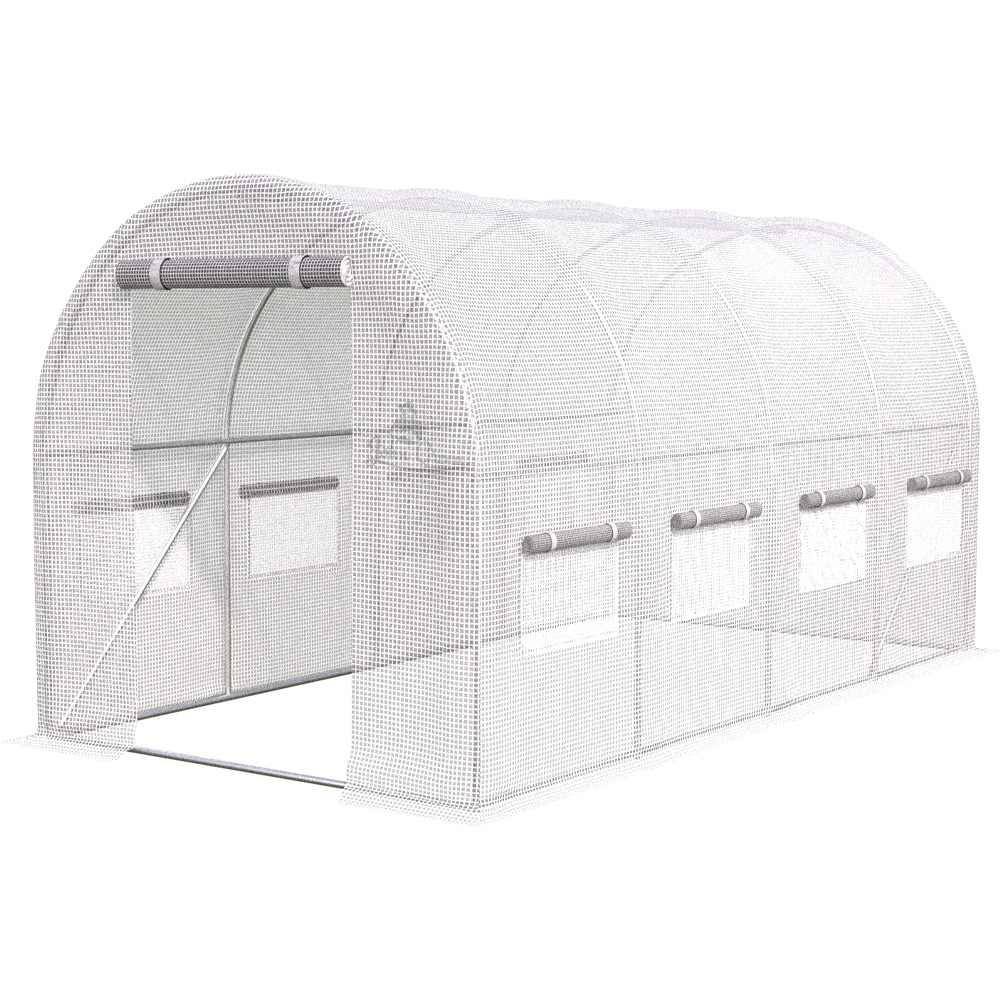 Tunel foliowy ogrodowy szklarnia z metalowym stelażem Biały 2x4,5x2m