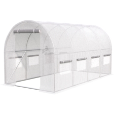 Tunel foliowy ogrodowy szklarnia z metalowym stelażem Biały 2x4,5x2m