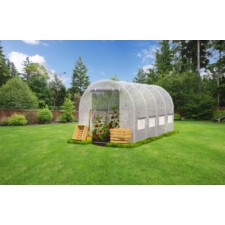 Tunel foliowy ogrodowy szklarnia z metalowym stelażem Biały 2x4,5x2m