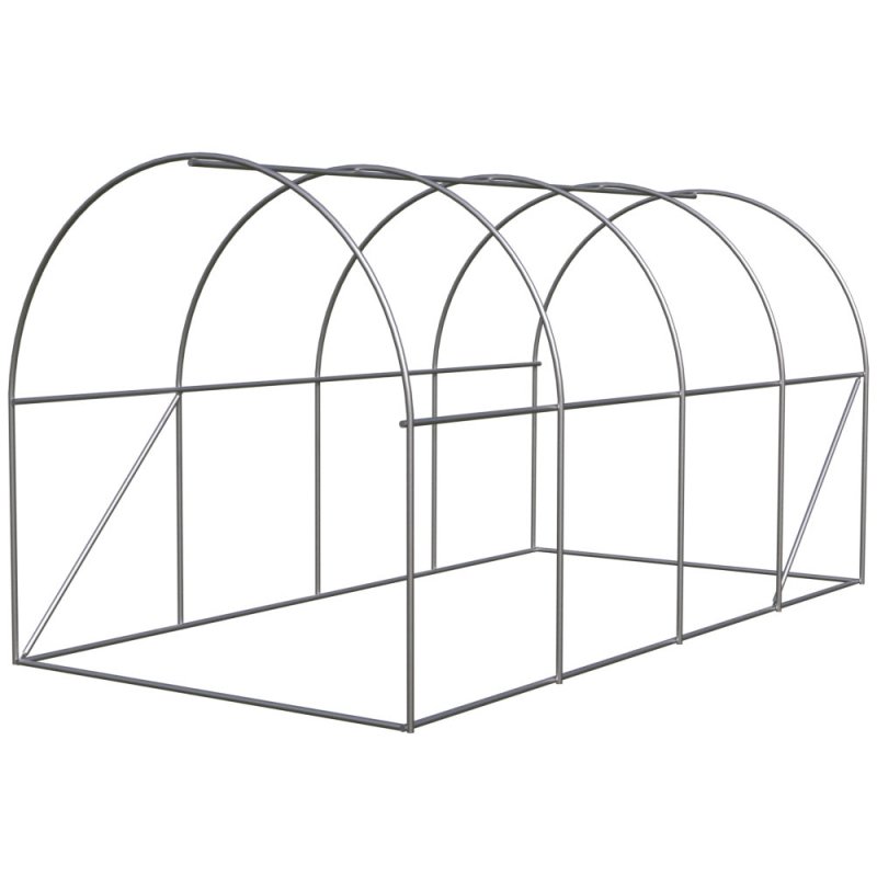 Tunel foliowy ogrodowy szklarnia z metalowym stelażem Biały 2x4,5x2m