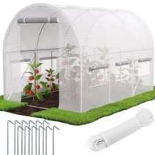 Tunel foliowy ogrodowy szklarnia z metalowym stelażem Biały 2x3,5x2m