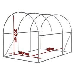 Tunel foliowy ogrodowy szklarnia z metalowym stelażem Biały 2x3,5x2m