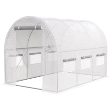 Tunel foliowy ogrodowy szklarnia z metalowym stelażem Biały 2x3,5x2m