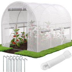 Tunel foliowy ogrodowy szklarnia z metalowym stelażem Biały 2x3x2m