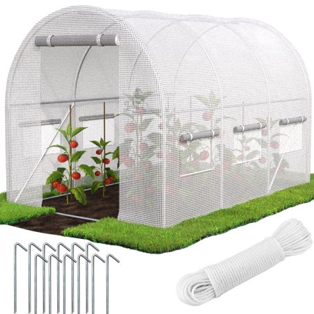 Tunel foliowy ogrodowy szklarnia z metalowym stelażem Biały 2x3x2m