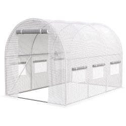 Tunel foliowy ogrodowy szklarnia z metalowym stelażem Biały 2x3x2m