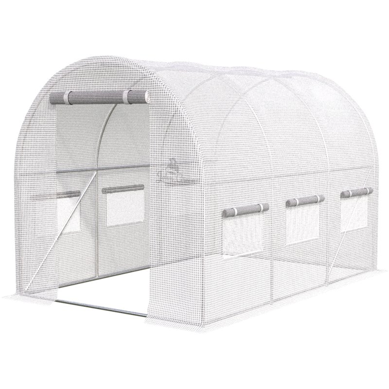 Tunel foliowy ogrodowy szklarnia z metalowym stelażem Biały 2x3x2m