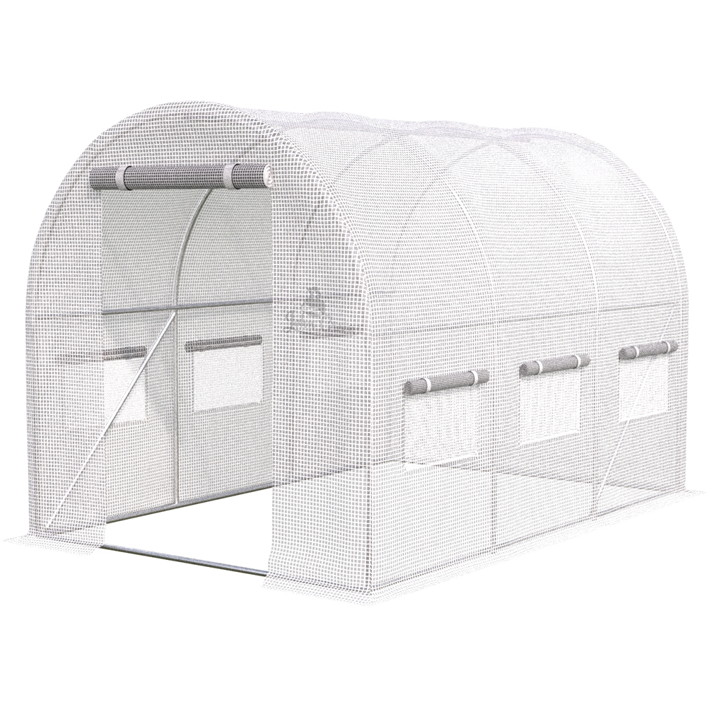 Tunel foliowy ogrodowy szklarnia z metalowym stelażem Biały 2x3x2m