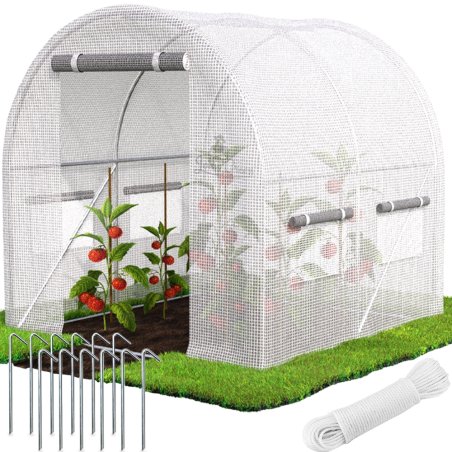 Tunel foliowy ogrodowy szklarnia z metalowym stelażem Biały 2x2x2m