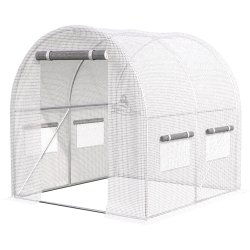 Tunel foliowy ogrodowy szklarnia z metalowym stelażem Biały 2x2x2m