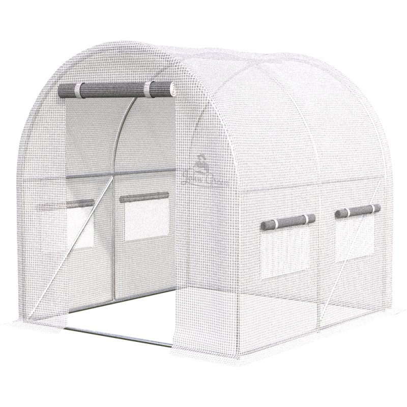 Tunel foliowy ogrodowy szklarnia z metalowym stelażem Biały 2x2x2m