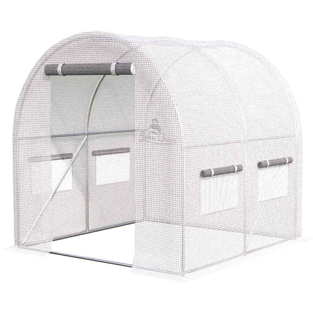 Tunel foliowy ogrodowy szklarnia z metalowym stelażem Biały 2x2x2m