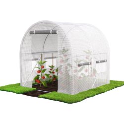 Tunel foliowy ogrodowy szklarnia z metalowym stelażem Biały 2x2x2m
