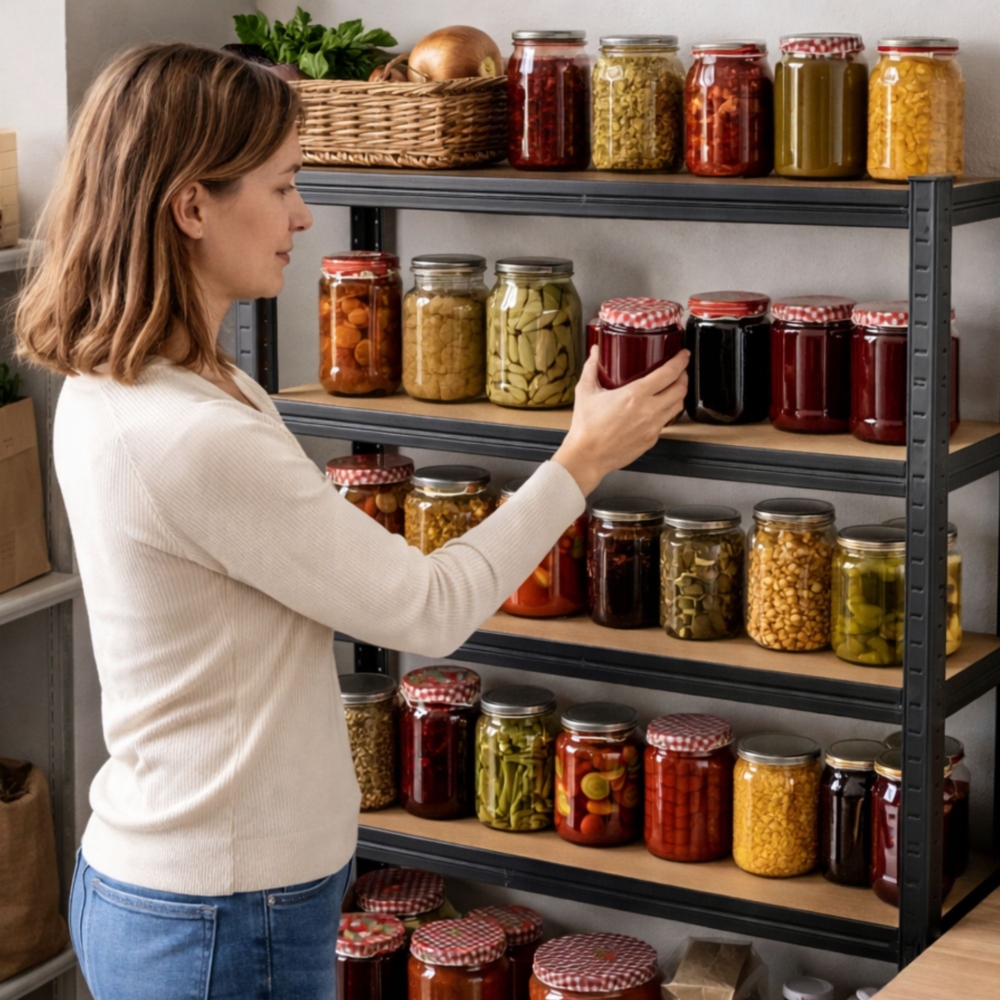 Regał magazynowy metalowy ocynkowany i malowany 5 półek Czarny 180x90x40cm