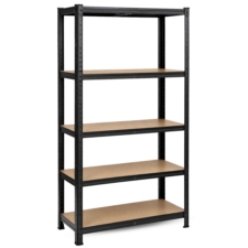 Regał magazynowy metalowy ocynkowany i malowany 5 półek Czarny 180x90x40cm