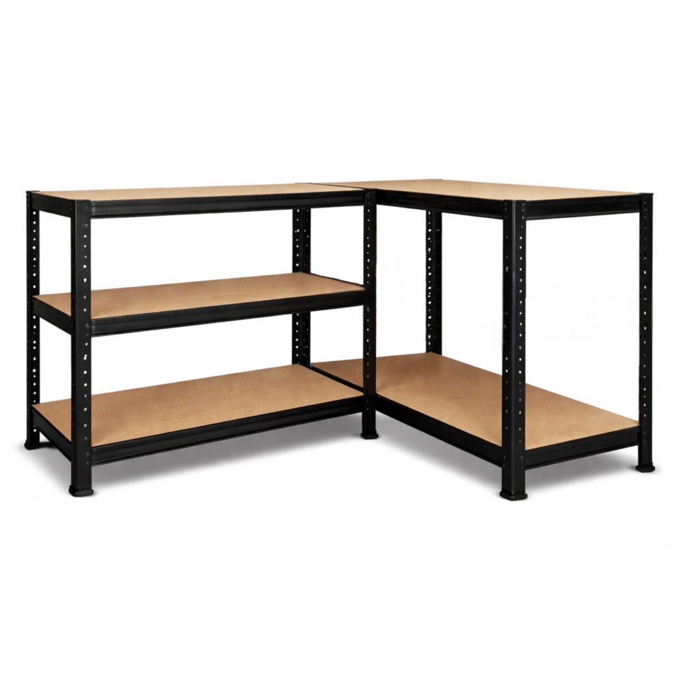 Regał magazynowy metalowy ocynkowany i malowany 5 półek Czarny 150x75x30cm