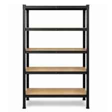 Regał magazynowy metalowy ocynkowany i malowany 5 półek Czarny 150x75x30cm