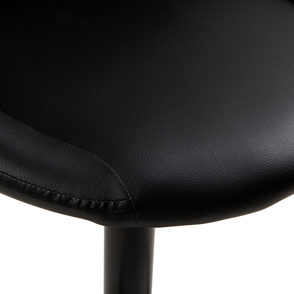 Hoker barowy kuchenny krzesło, regulacja, eko-skóra Czarny