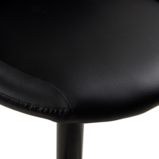 Hoker barowy kuchenny krzesło, regulacja, eko-skóra Czarny