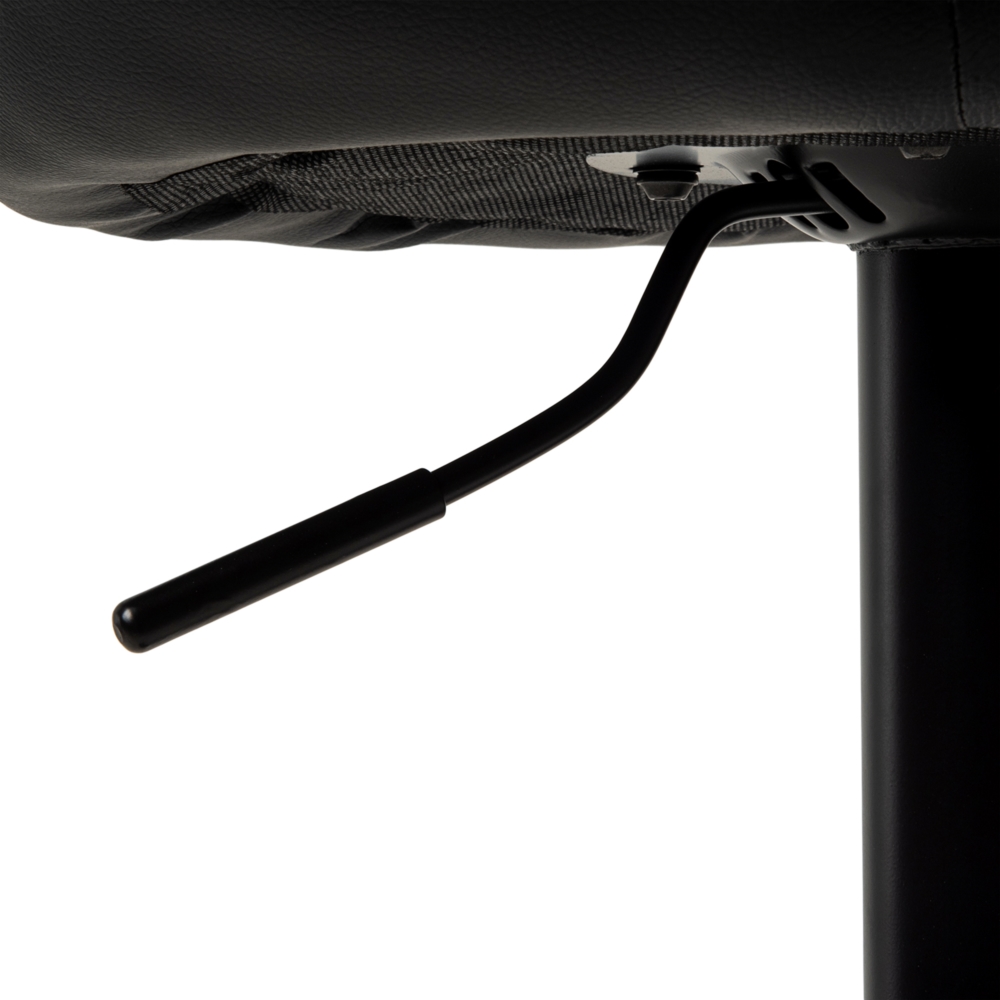 Hoker barowy kuchenny krzesło, regulacja, eko-skóra Czarny