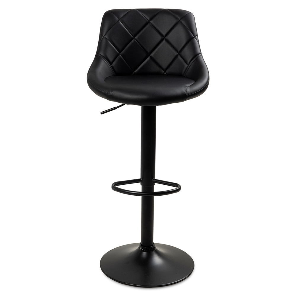 Hoker barowy kuchenny krzesło, regulacja, eko-skóra Czarny