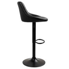 Hoker barowy kuchenny krzesło, regulacja, eko-skóra Czarny