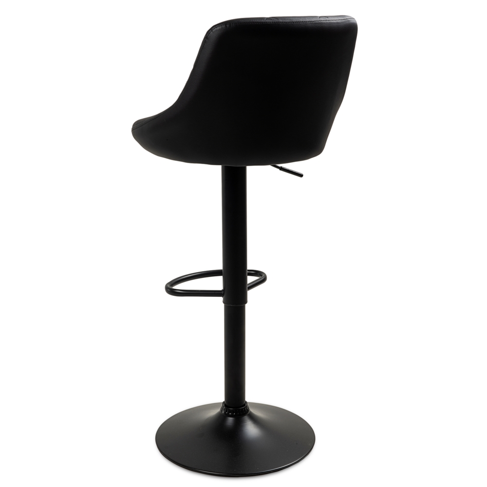 Hoker barowy kuchenny krzesło, regulacja, eko-skóra Czarny