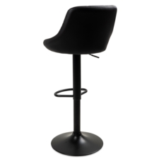 Hoker barowy kuchenny krzesło, regulacja, eko-skóra Czarny