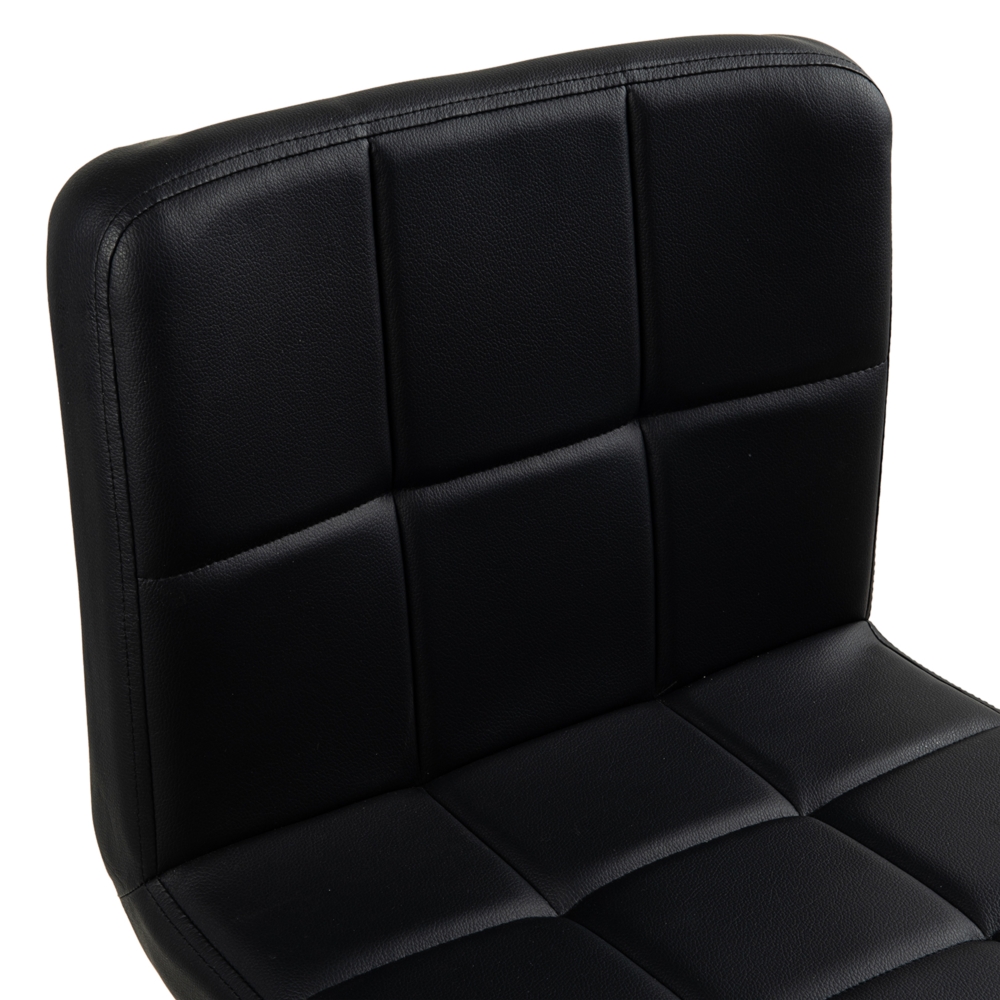 Hoker barowy kuchenny krzesło, regulacja, eko-skóra Czarny